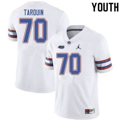 Youth Florida Gators #70 Michael Tarquin NCAA Jordan Brand White Authentic Stitched College Football Jersey TRG7262WW